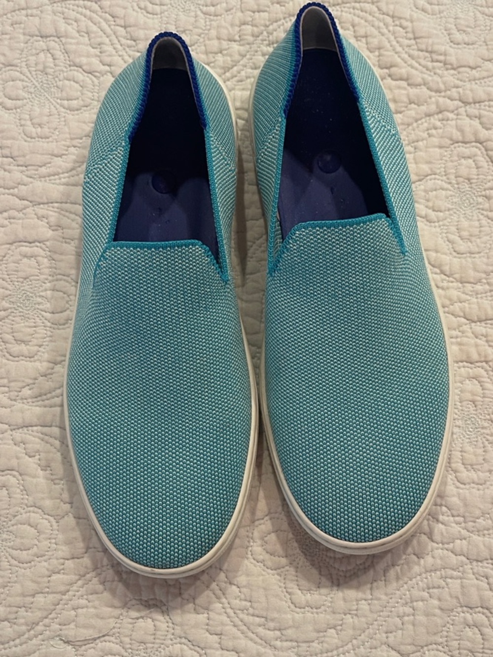 Rothy's Women's Slip-On Sneakers in Aqua Blue